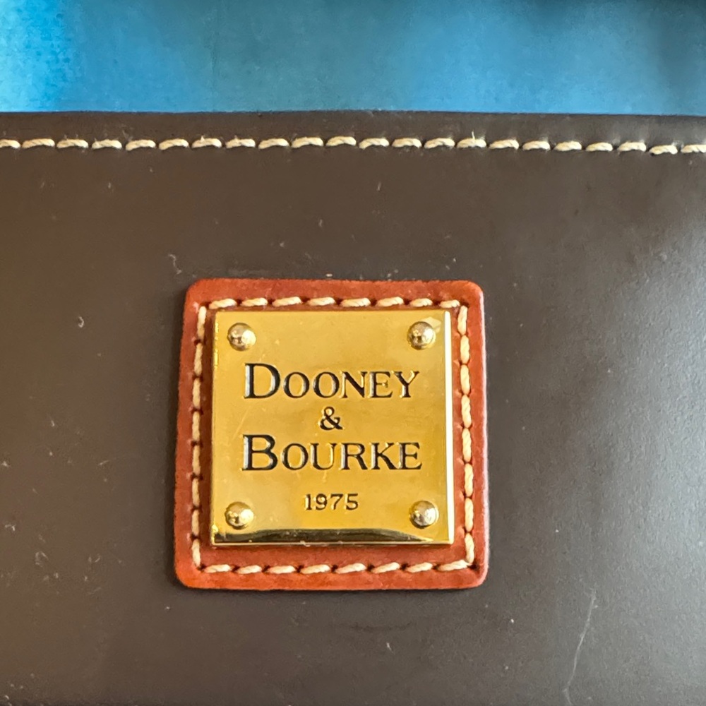 Dooney & Bourke Brown Leather Tote with Tan Straps - Picture 2 of 16